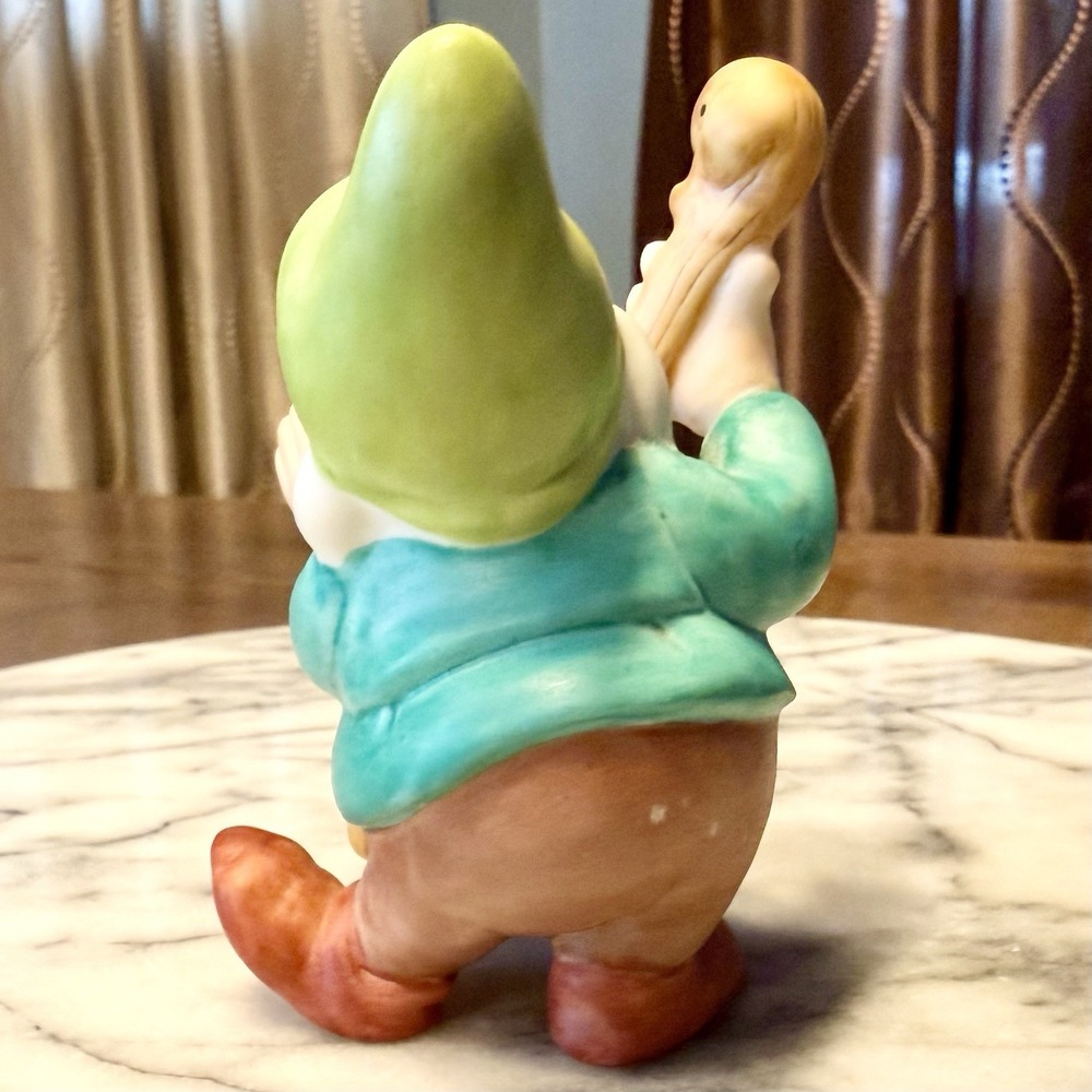 5pc VTG 90s Disney Snow White Seven Dwarfs Music Figurine Grumpy Happy Dopey Doc - Picture 5 of 11